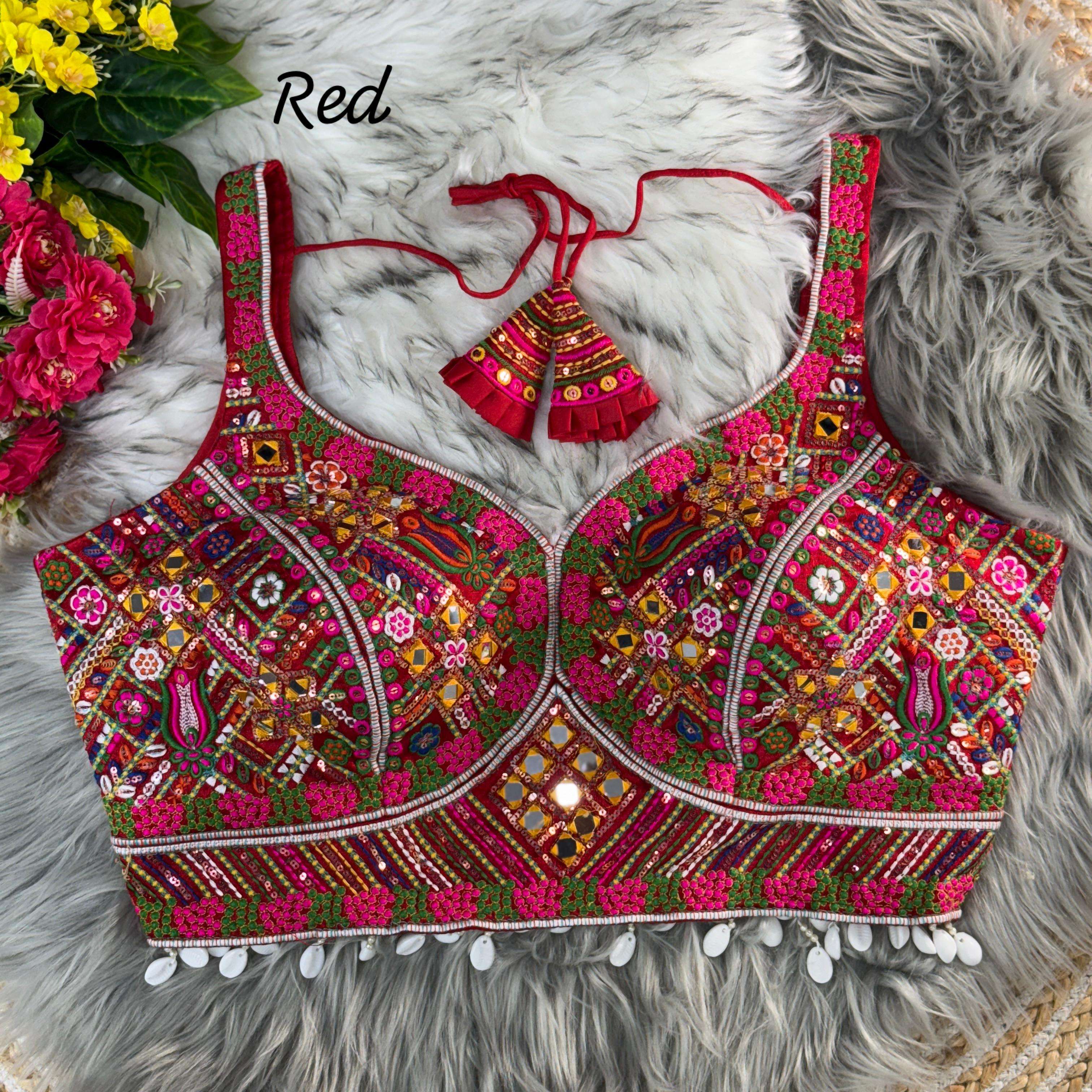 Fancy Bollywood Design With Kaudi Lace & Handmirror Work BLOUSE 
